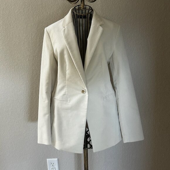NWT Theory Luxury Old Money Power Jacket Blazer Dover White Modern Corduroy - Picture 7 of 16